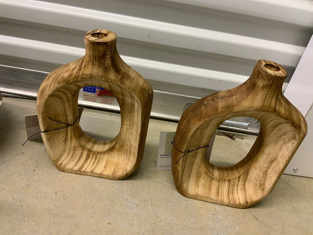 Wooden vases x2