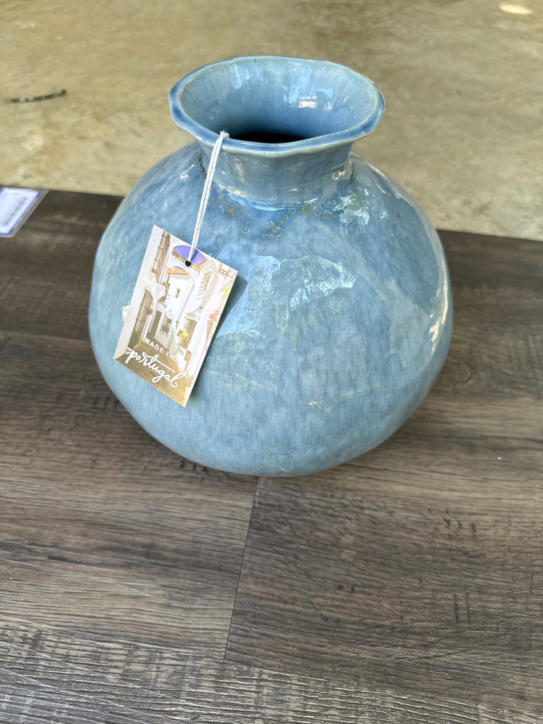 Blue round vase