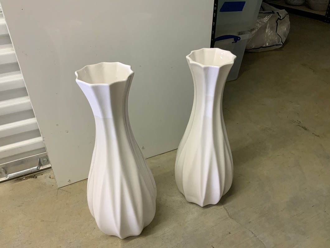 White tall vases x2